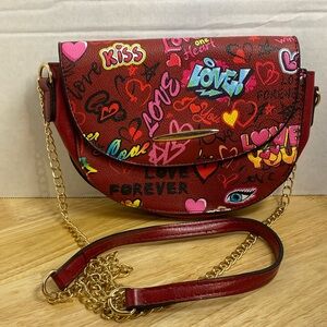 Love Forever Graffiti Hello Gorgeous Fashionista Boutique Faux Leather Crossbody